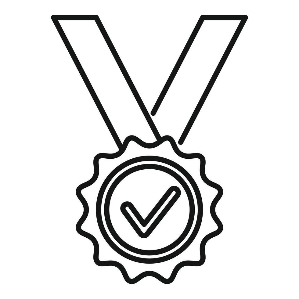 vector de contorno de icono de medalla de confiabilidad. garantía de devolución