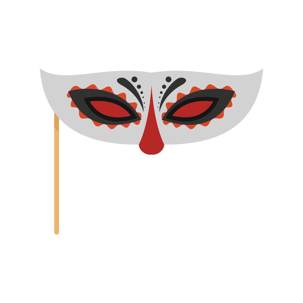 Carnival mask icon flat isolated vector