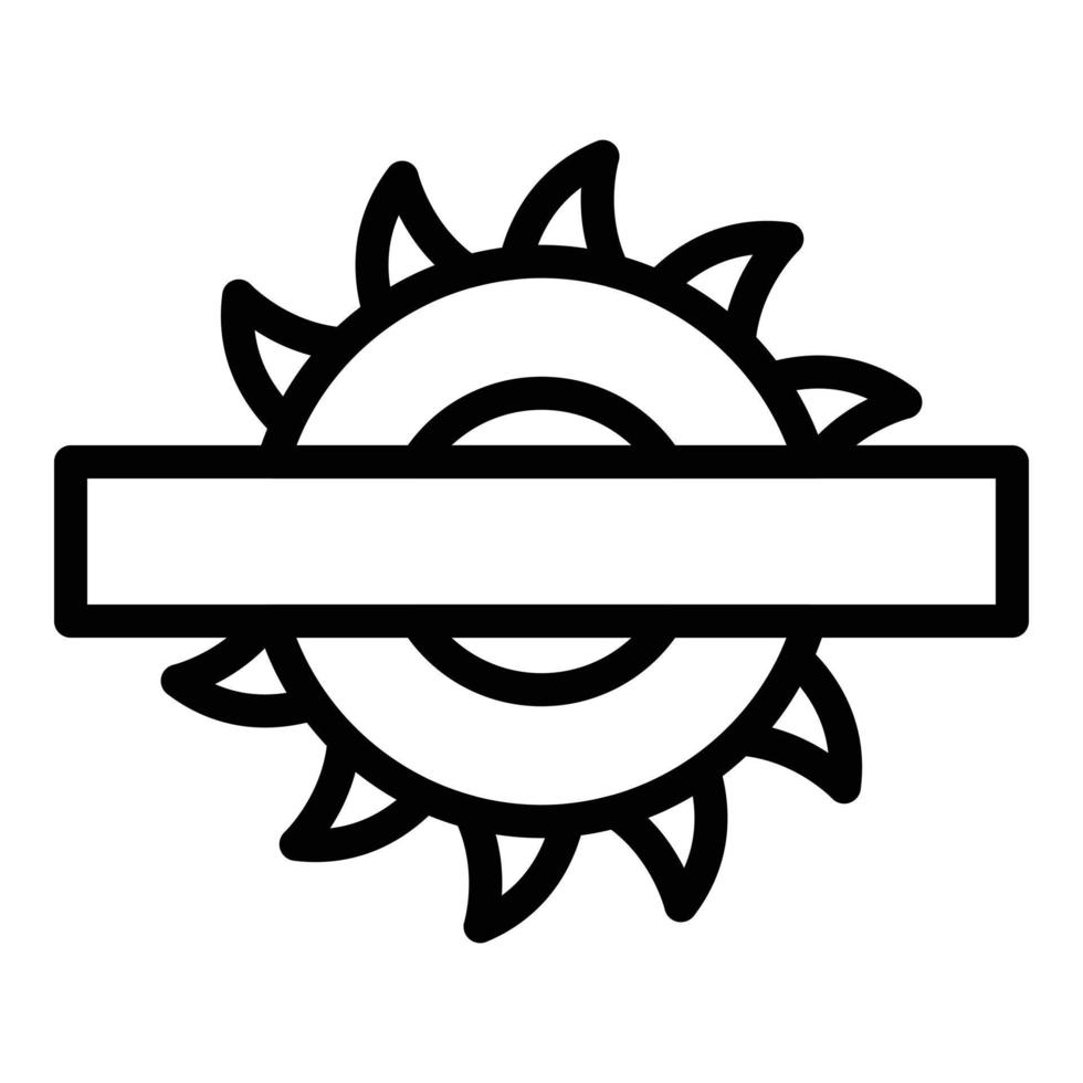 Circular saw icon outline vector. Wooden install vector