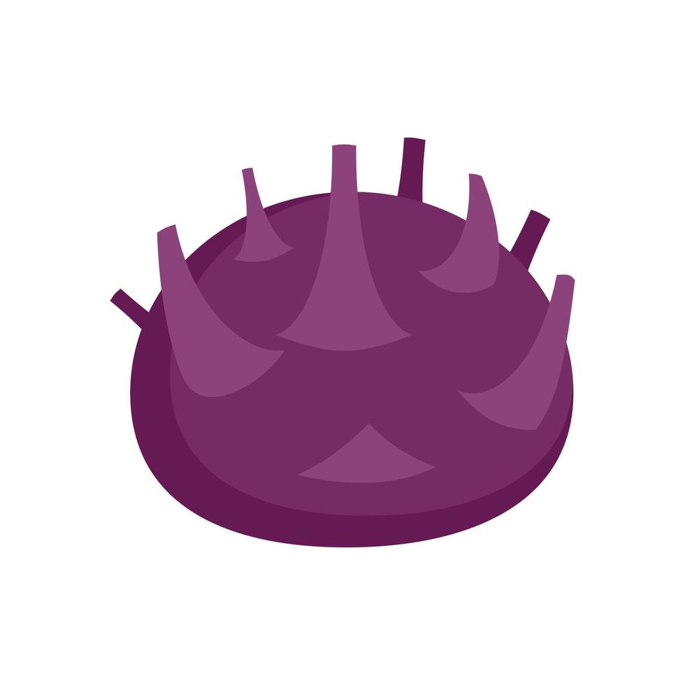 icono de repollo fresco violeta vector aislado plano