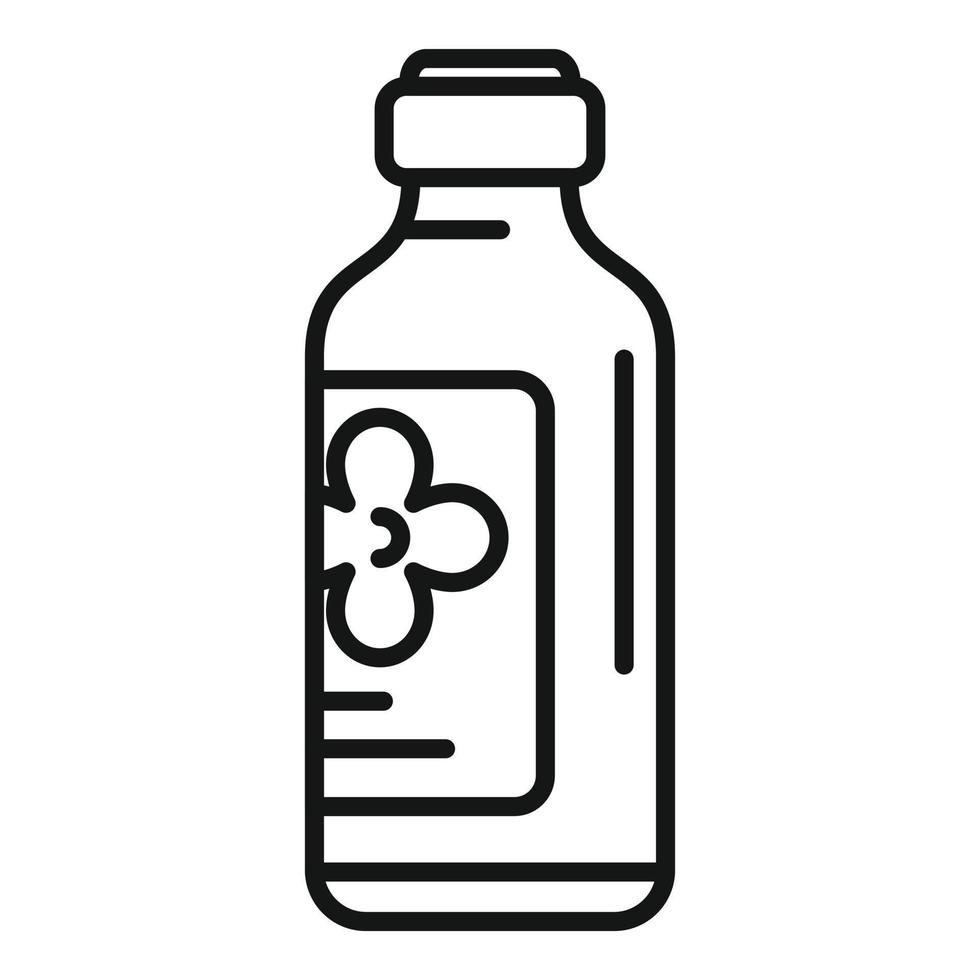 vector de contorno de icono de champú de aceite de canola. planta de flores