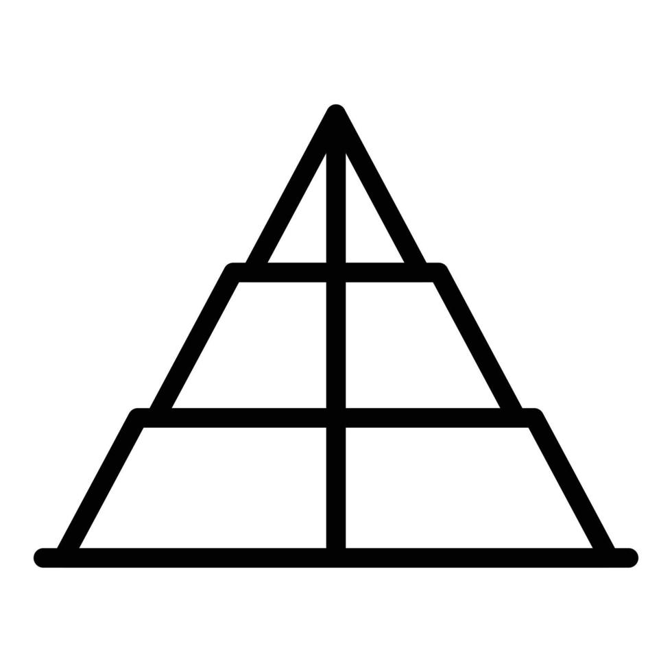 vector de contorno de icono de pirámide de monumento. antiguo desierto