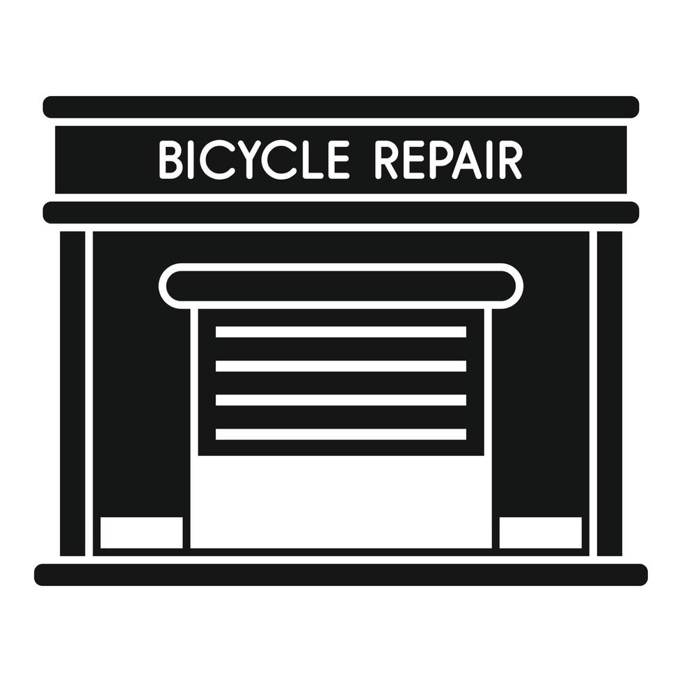icono de garaje de reparación de bicicletas vector simple. arreglo de bicicleta