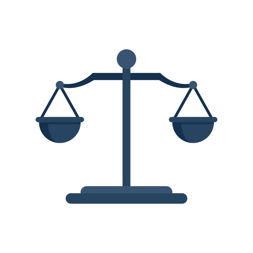 Judge balance icon flat isolated vector