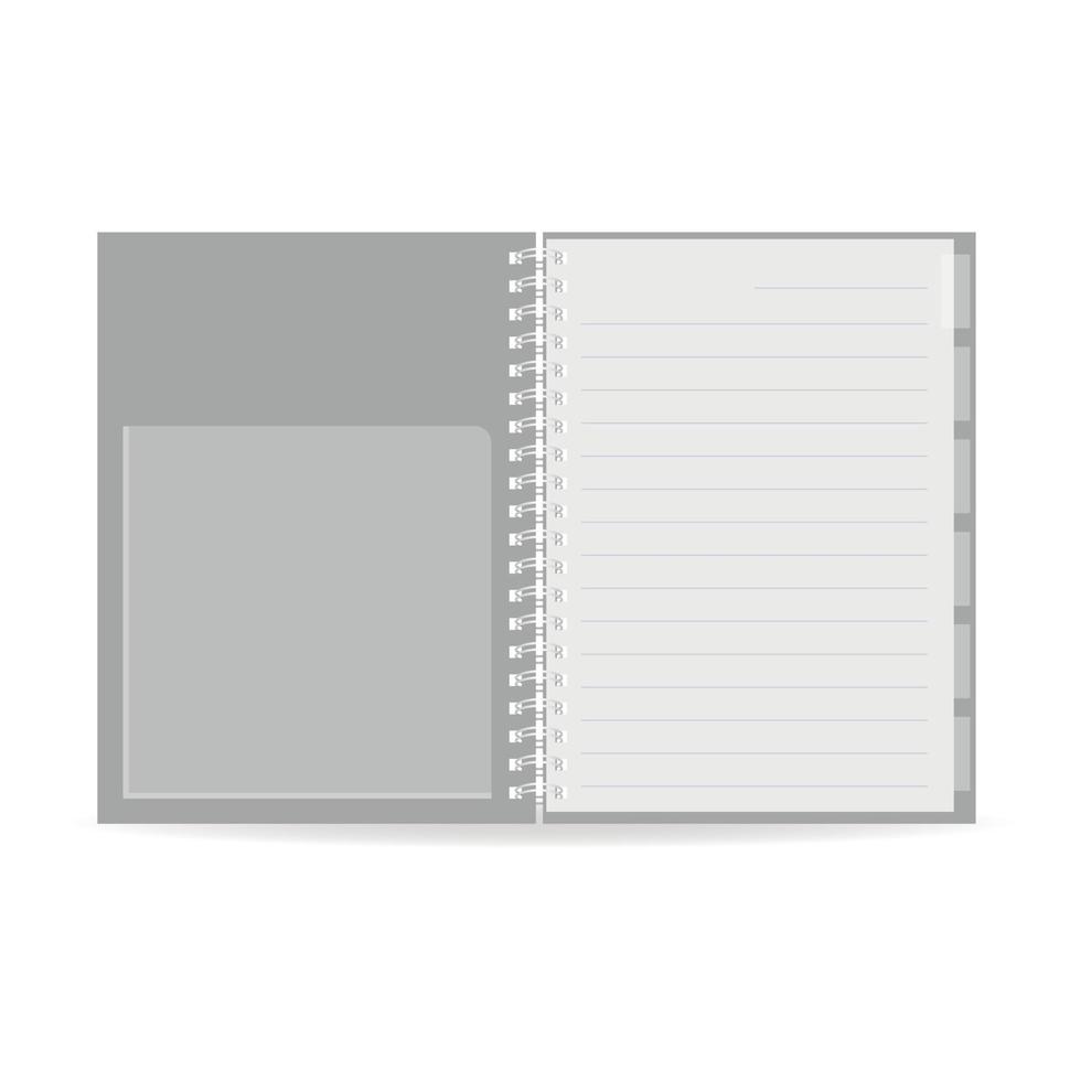 Spiral notebook icon, realistic style vector