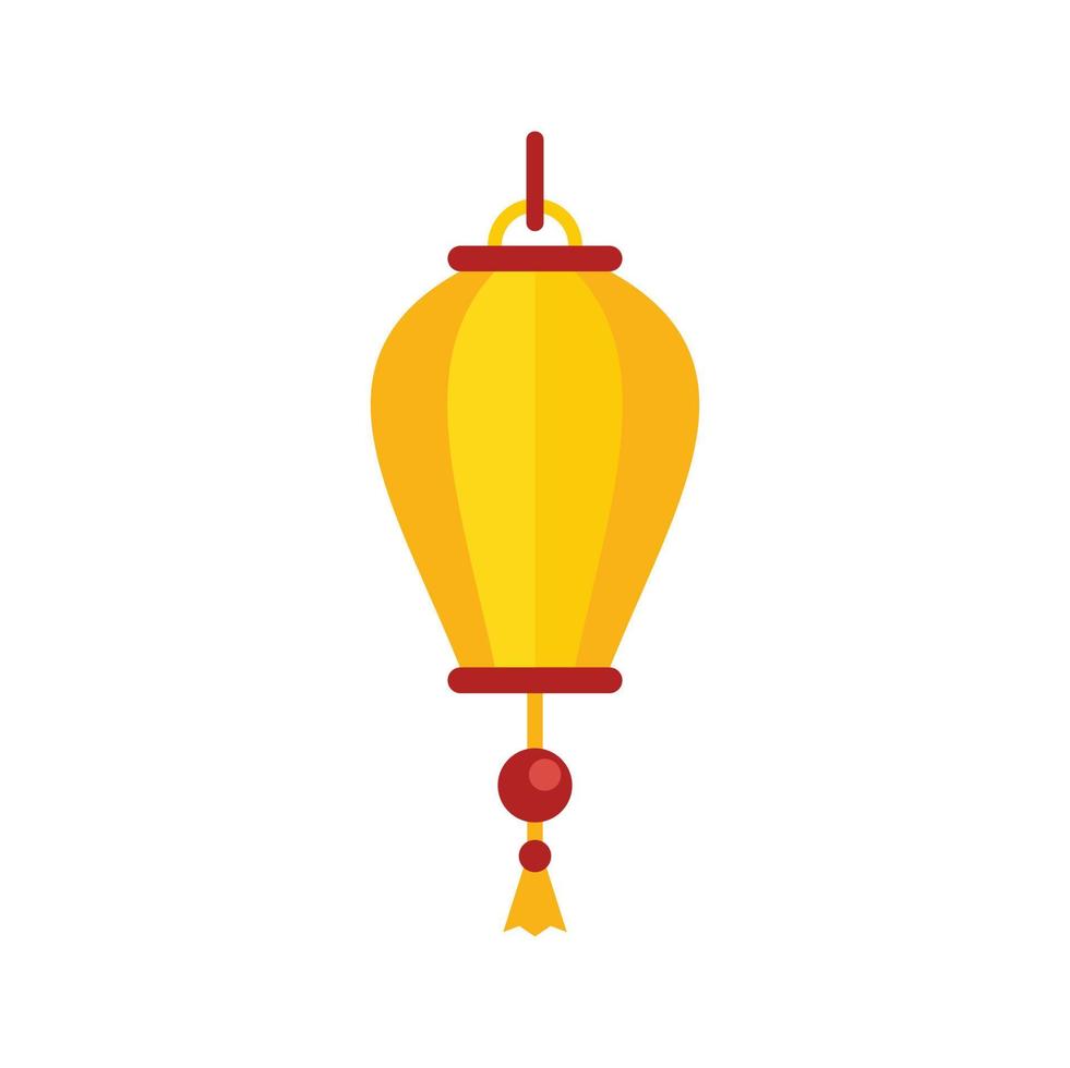 Chinese lantern light icon flat isolated vector