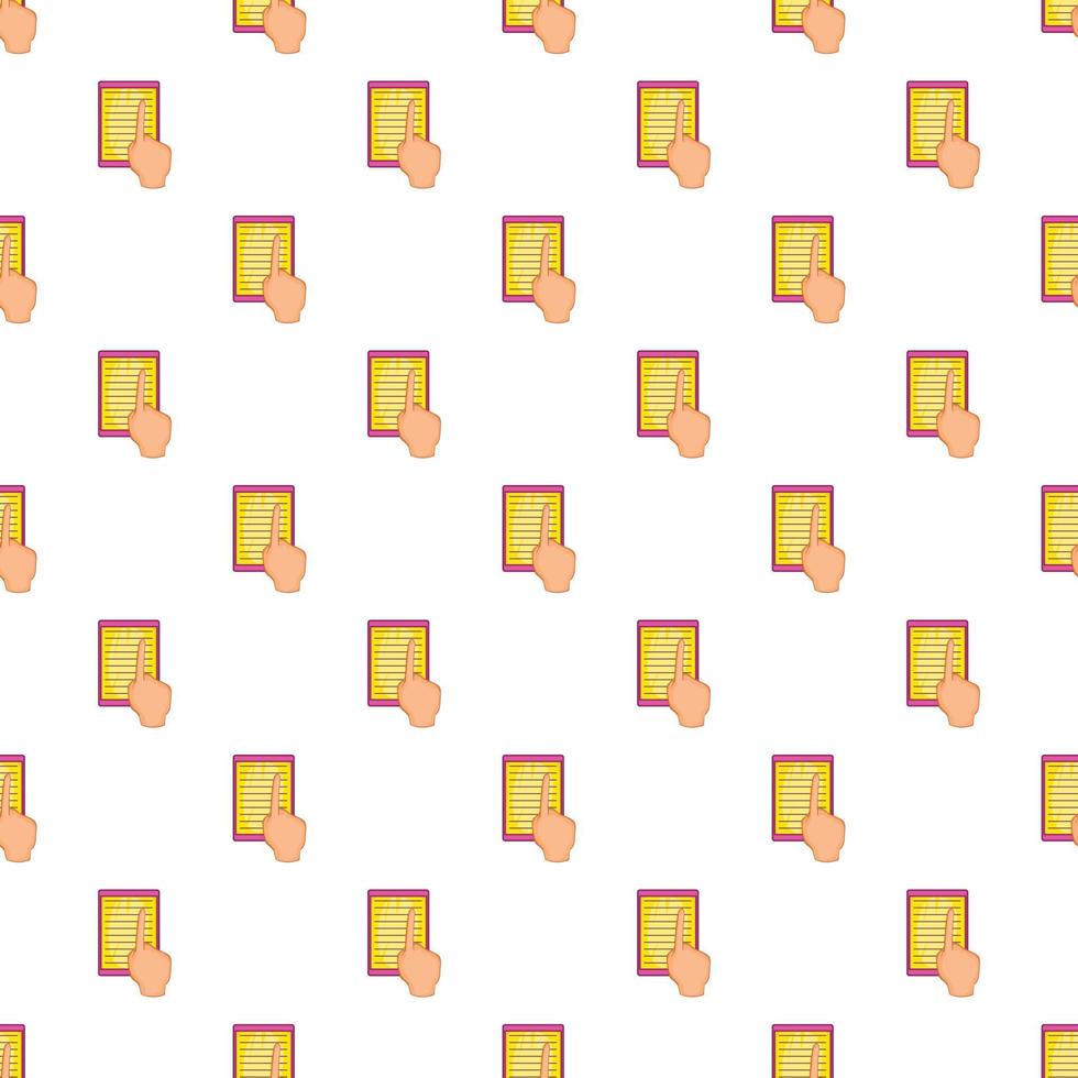 E-book and hand pattern, cartoon style vector