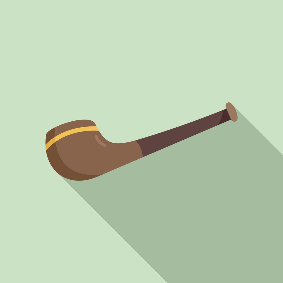 Smoke pipe icon flat vector. Old wood vector