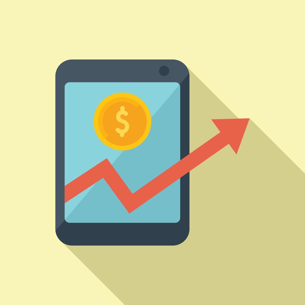 Mobile monetize icon flat vector. Audience strategy vector