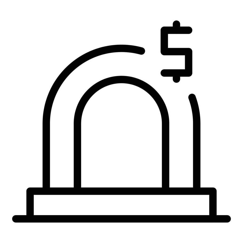 Bike share lock icon outline vector. Public app vector