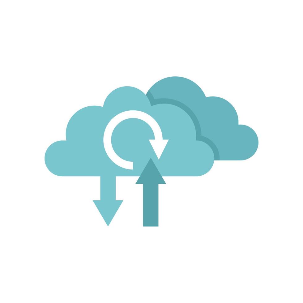 Update software from cloud icon flat isolated vector