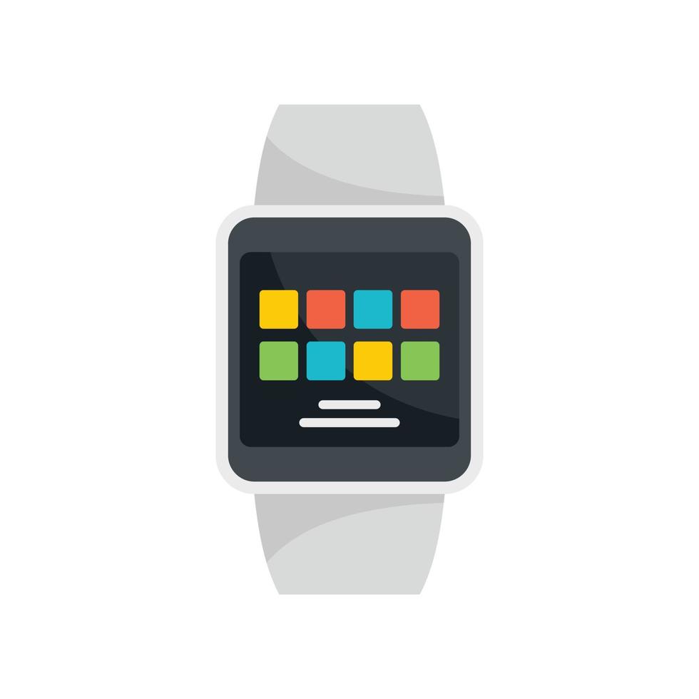 Modern smartwatch system icon flat isolated vector