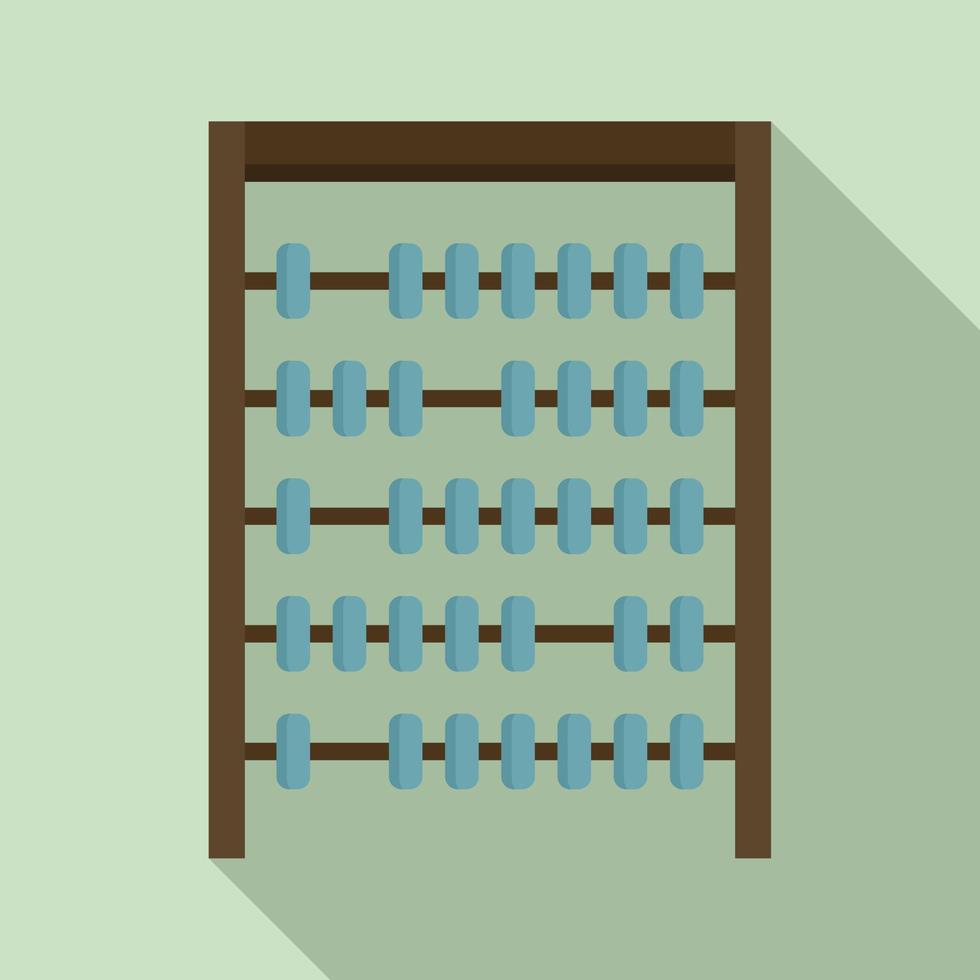 Counting abacus icon flat vector. Math toy vector