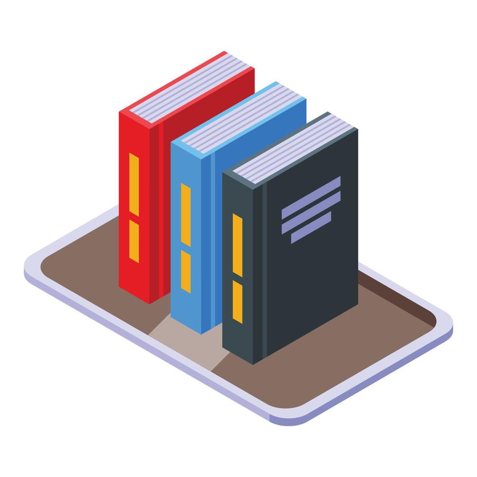 Online book stack icon isometric vector. Receive income vector