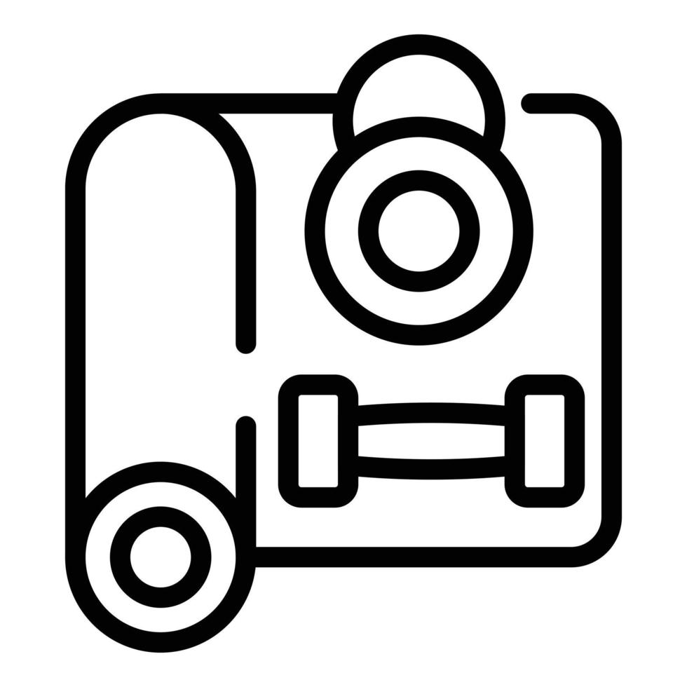 Gym mattress icon outline vector. Cardio sport vector