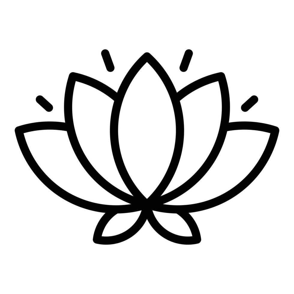 vector de contorno de icono de flor de loto. cultura india