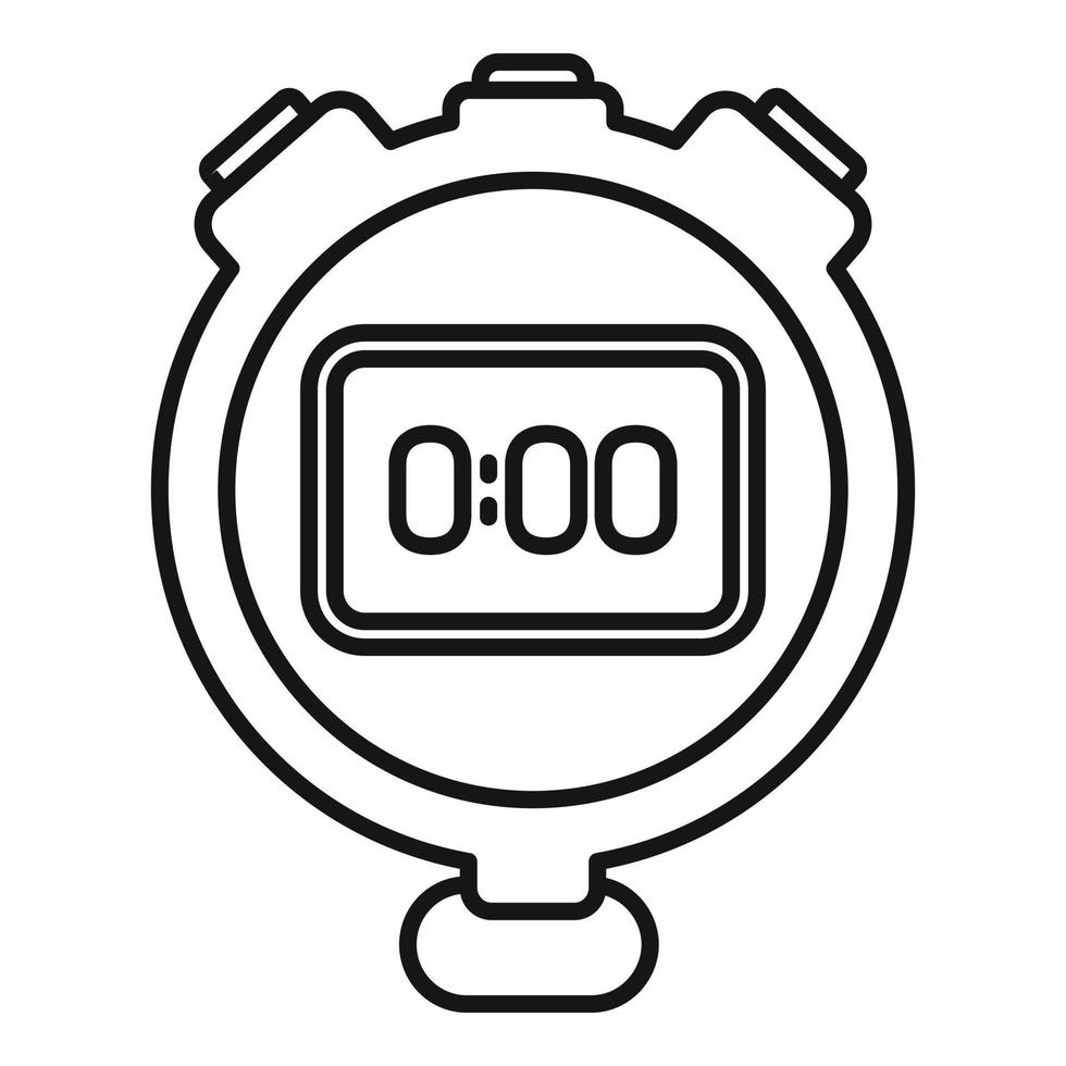 Stop timer icon outline vector. Stopwatch time vector