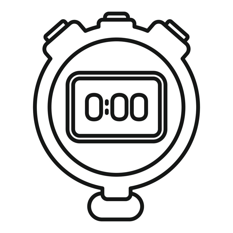 Stop timer icon outline vector. Stopwatch time vector