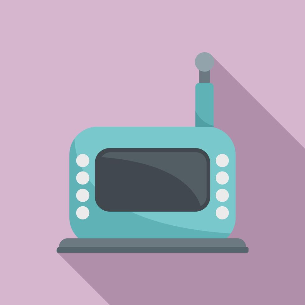 Babysitter video monitor icon flat vector. Baby radio vector