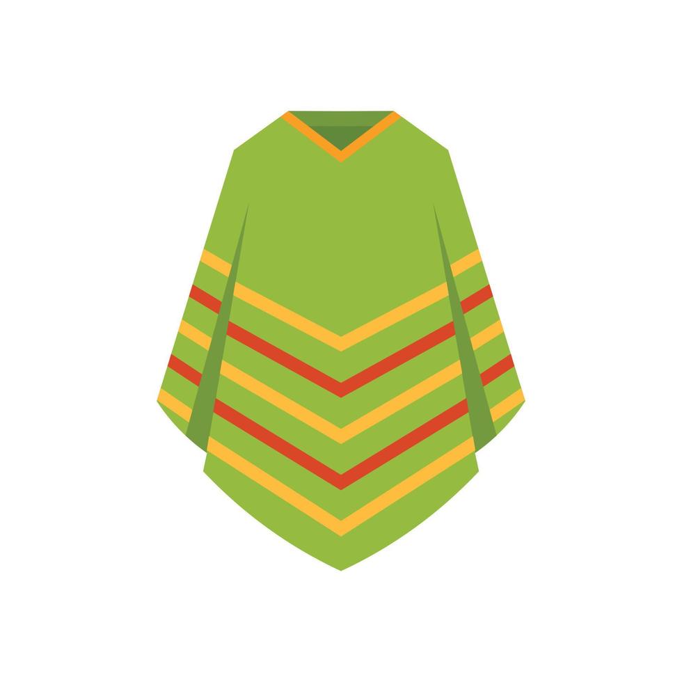 Poncho clothes icon flat isolated vector