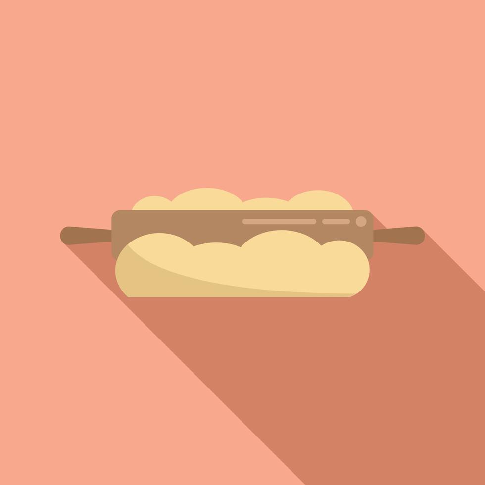 Dough roller icon flat vector. Bread flour vector