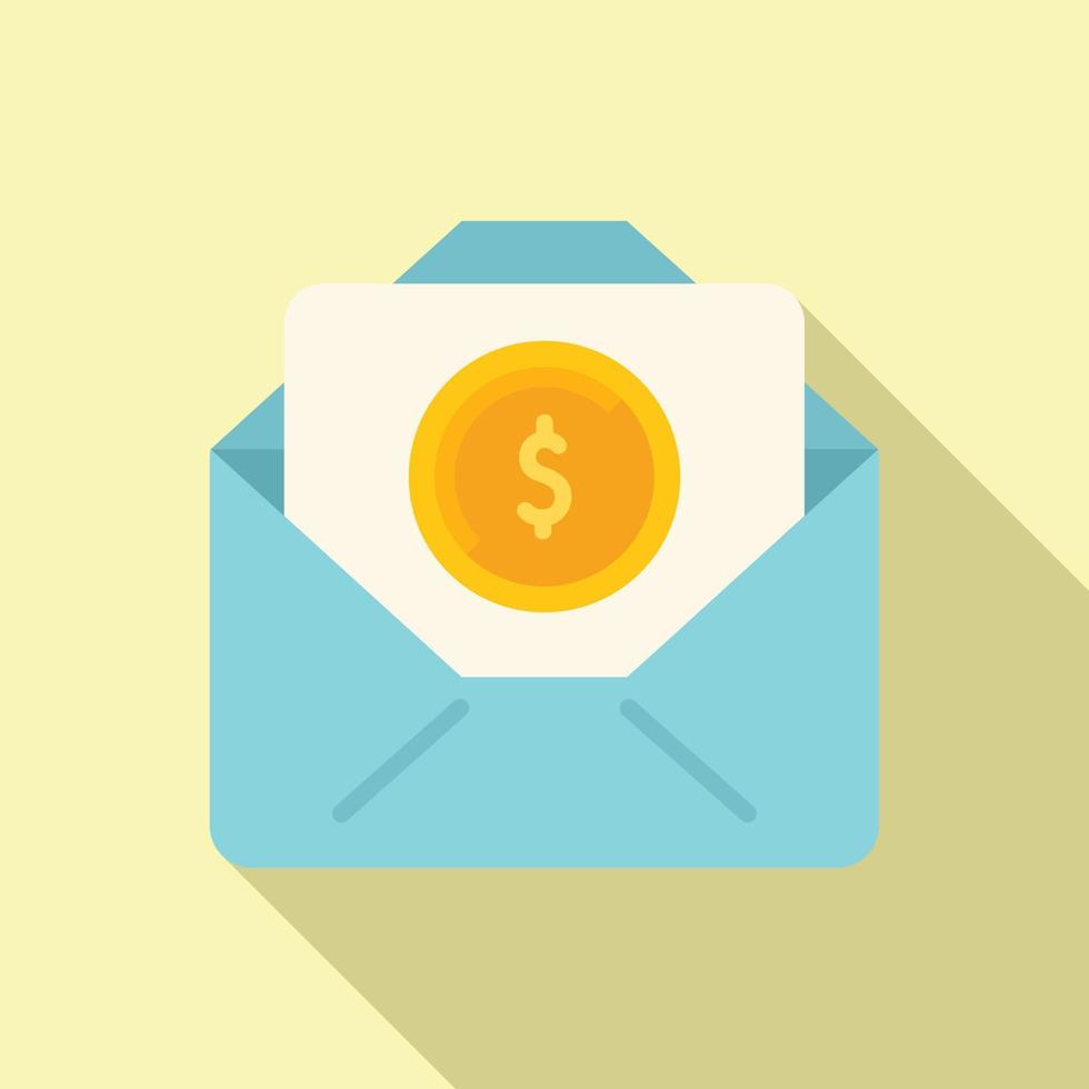 Monetize mail icon flat vector. Mobile audience vector