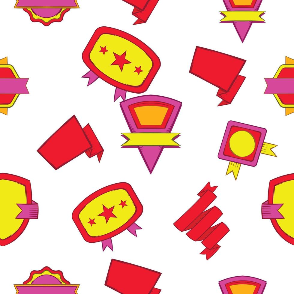 Badge pattern, cartoon style vector