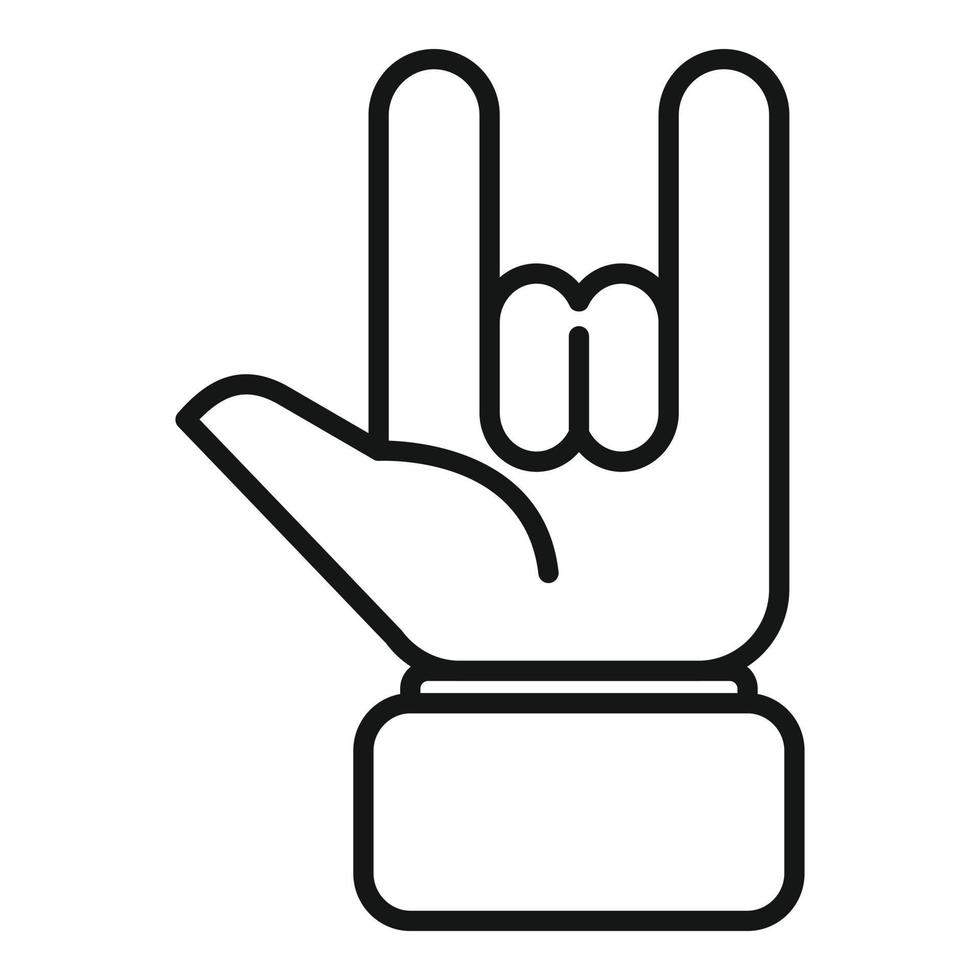 Show palm icon outline vector. Arm gesture vector