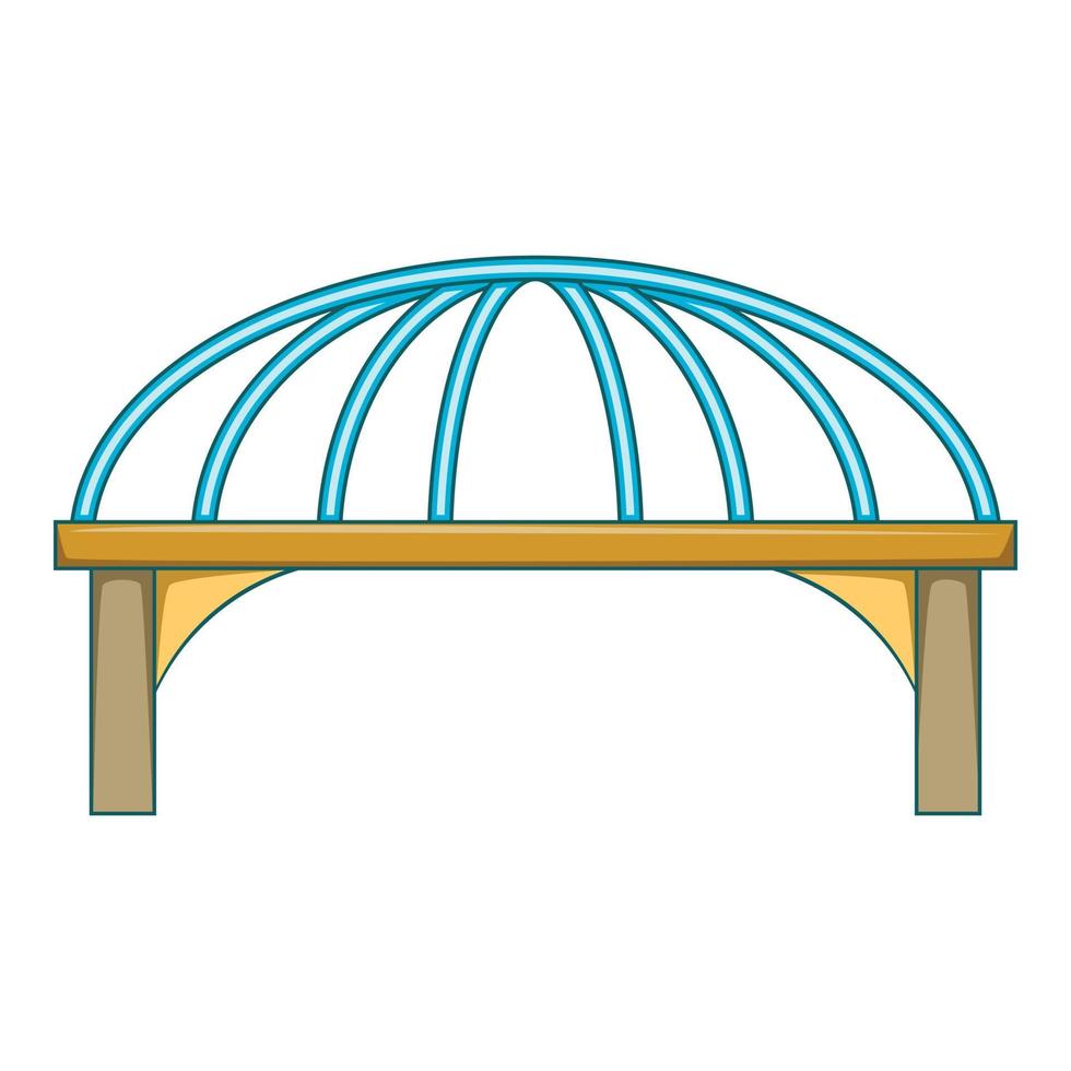 Bridge with steel supports icon, cartoon style vector