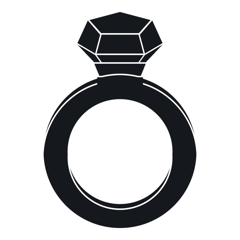 anillo con icono de piedras preciosas, estilo simple vector