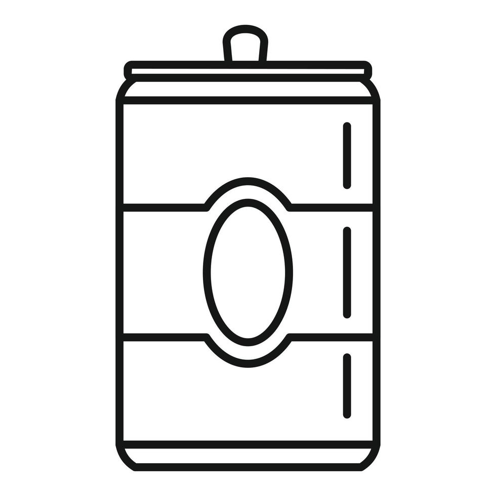 Tin can drink icon outline vector. Food snack vector