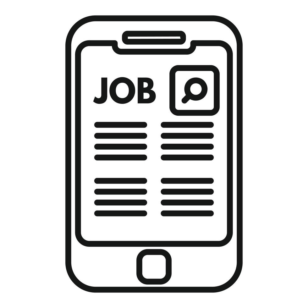 Online job icon outline vector. Computer interview vector
