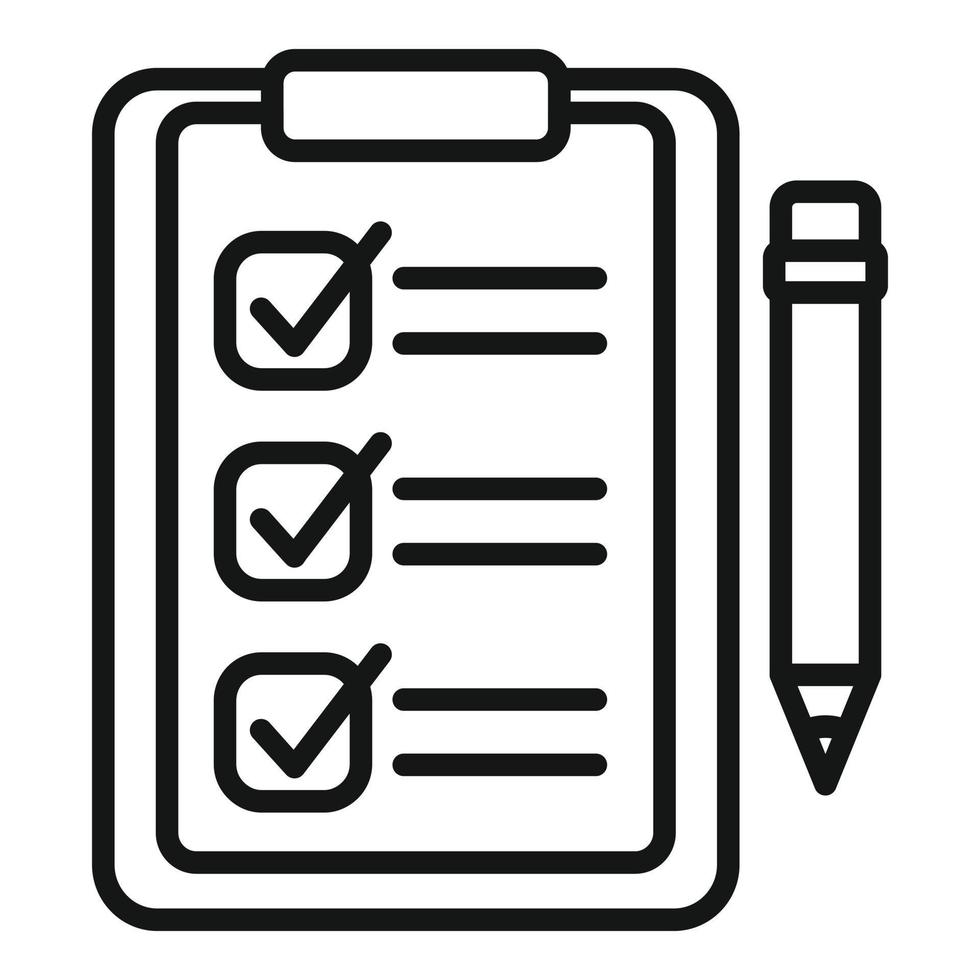 To do list icon outline vector. Exam test vector