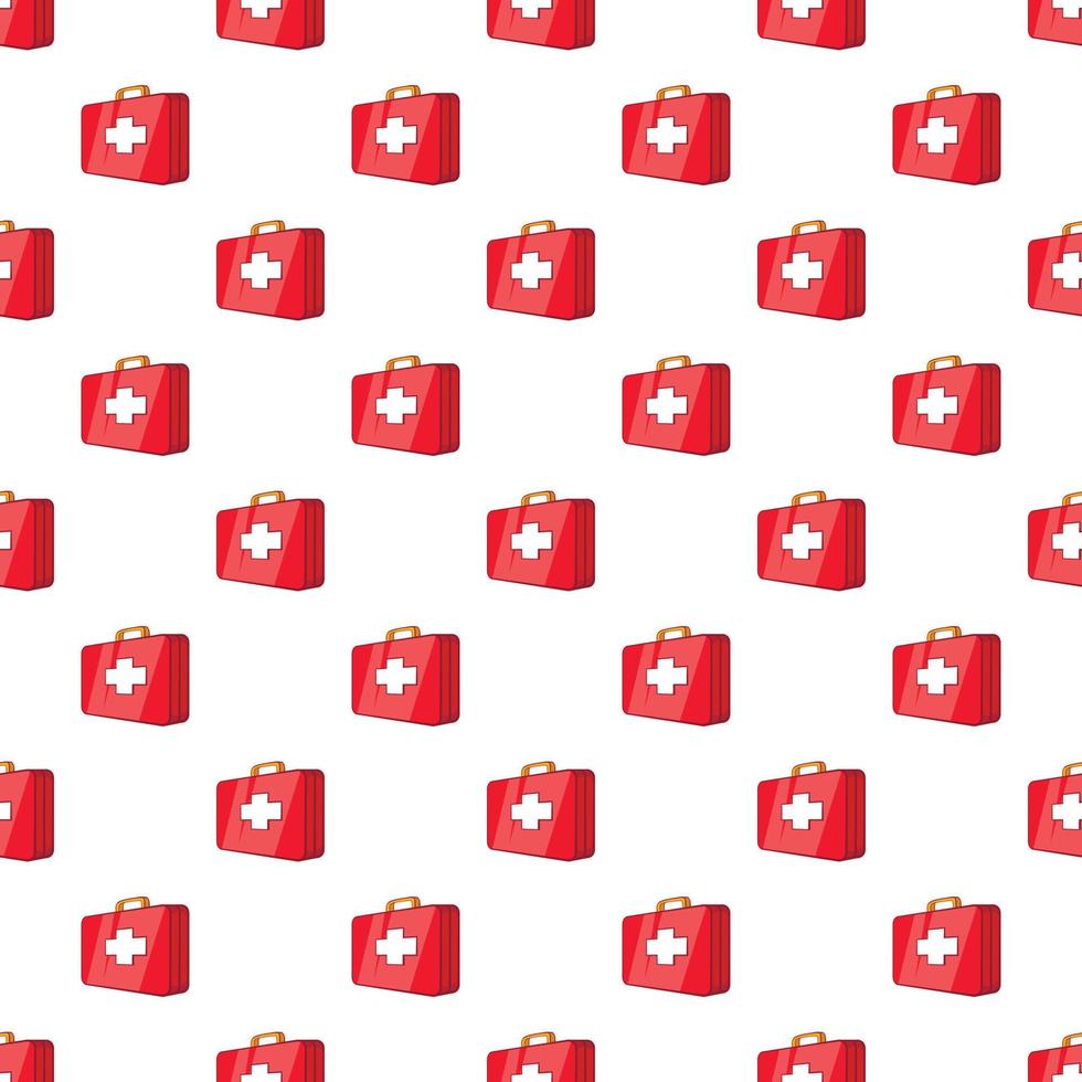 First aid kit pattern, cartoon style vector