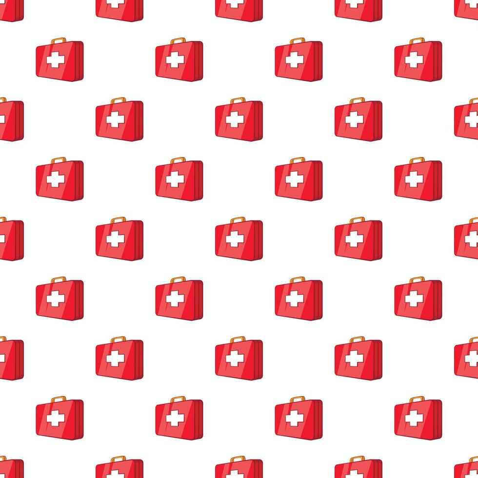 First aid kit pattern, cartoon style vector