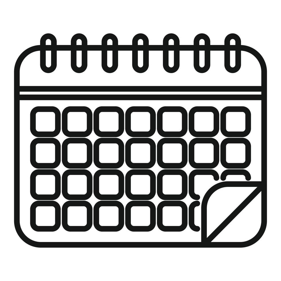 Work calendar icon outline vector. Office time vector