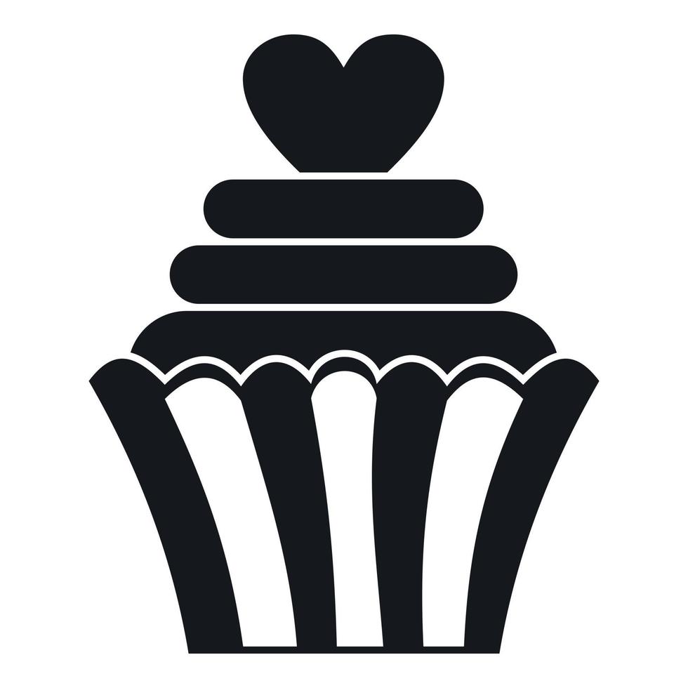 Love cupcake icon, simple style vector
