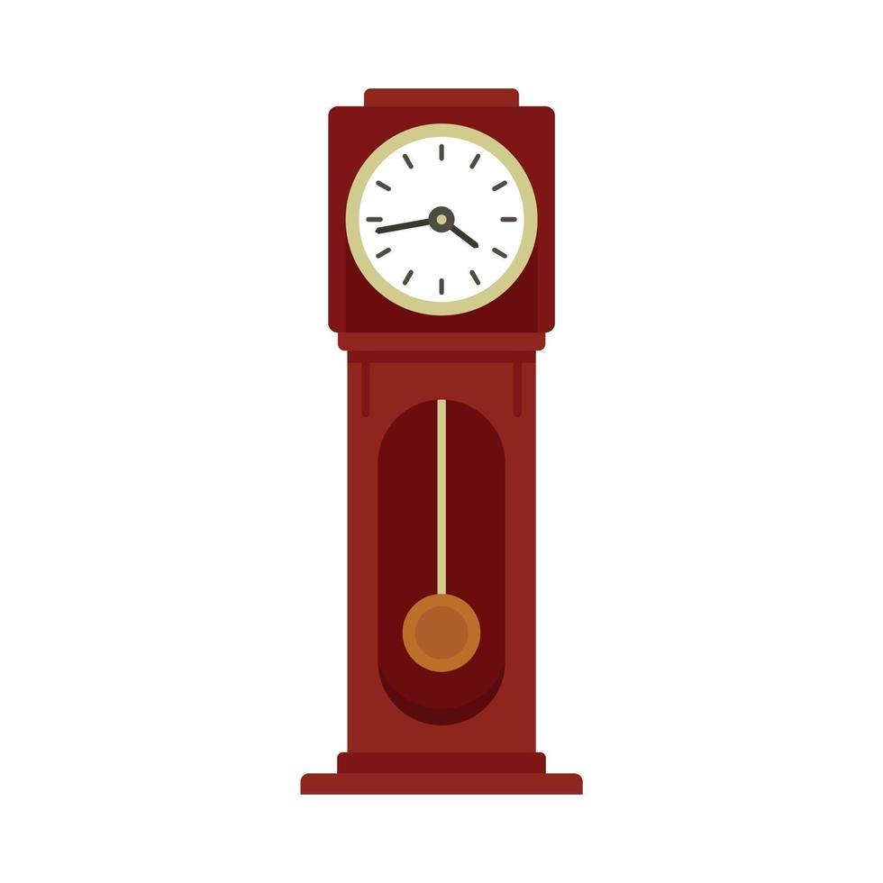 Pendulum clock icon flat isolated vector