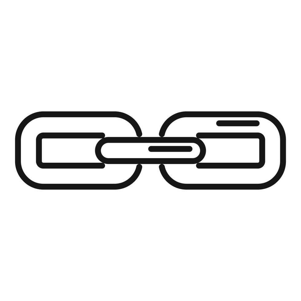 vector de contorno de icono de conexión de cadena. sistema de internet