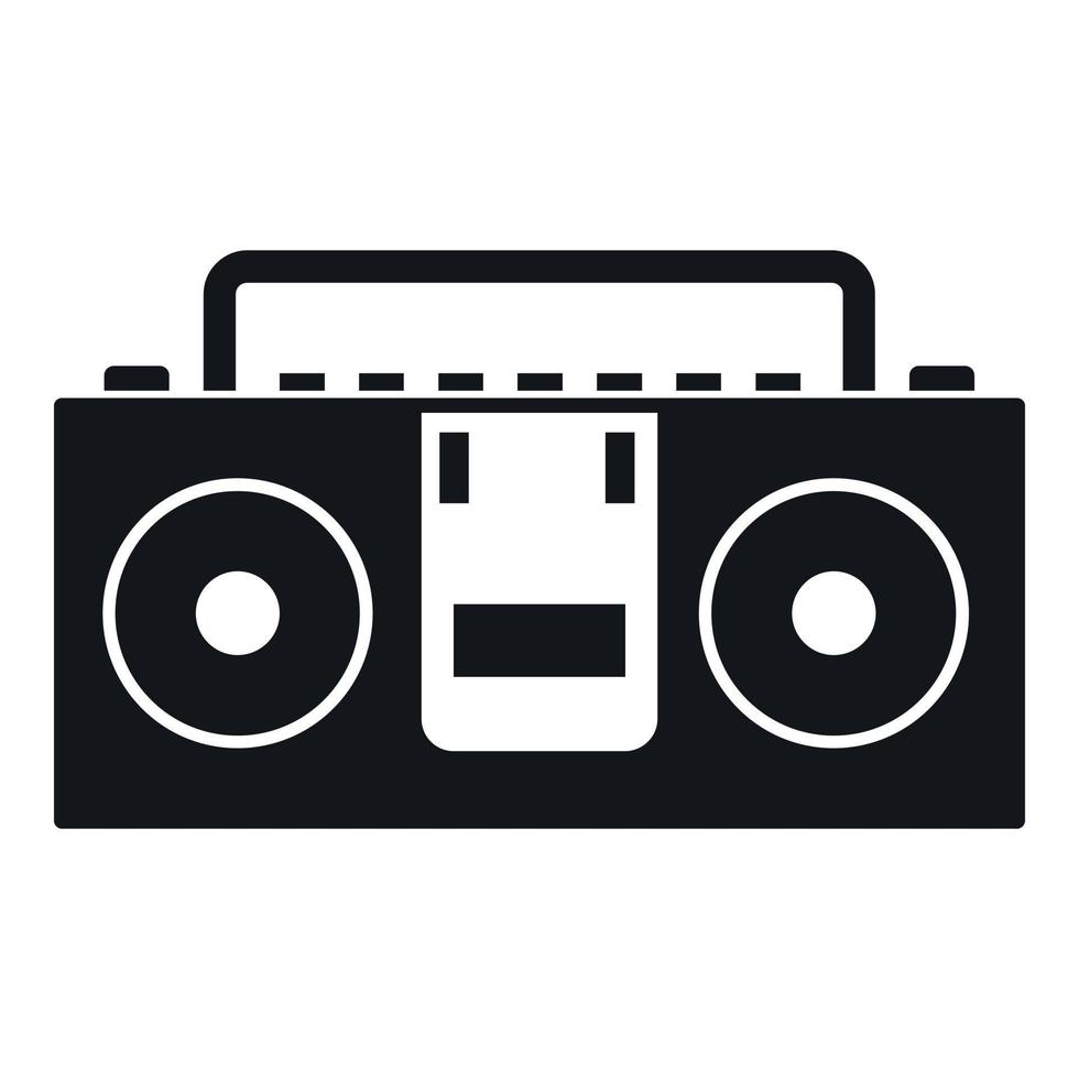 Vintage tape recorder icon, simple style vector