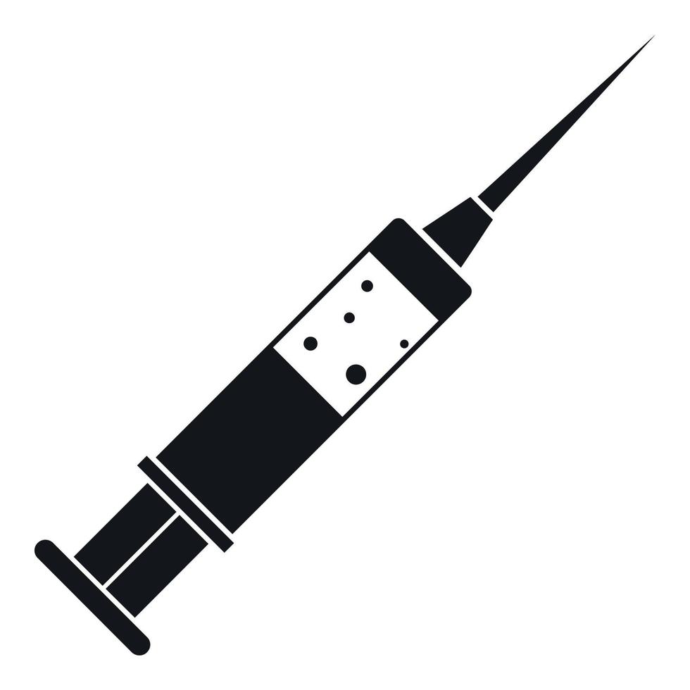 Injection syringe icon, simple style vector