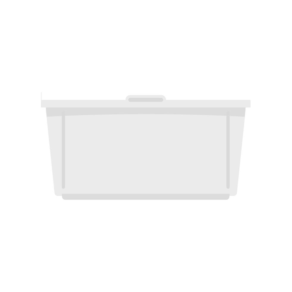 Storage food plastic box icon flat isolated vector