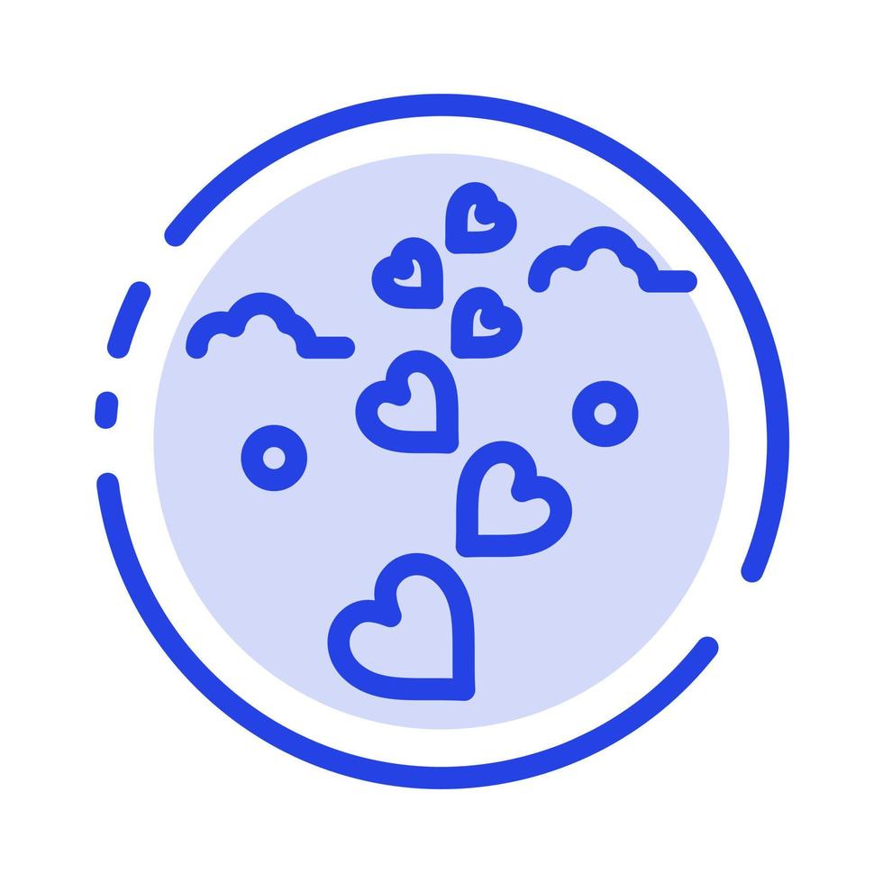 Hearts Love Loving Wedding Blue Dotted Line Line Icon vector