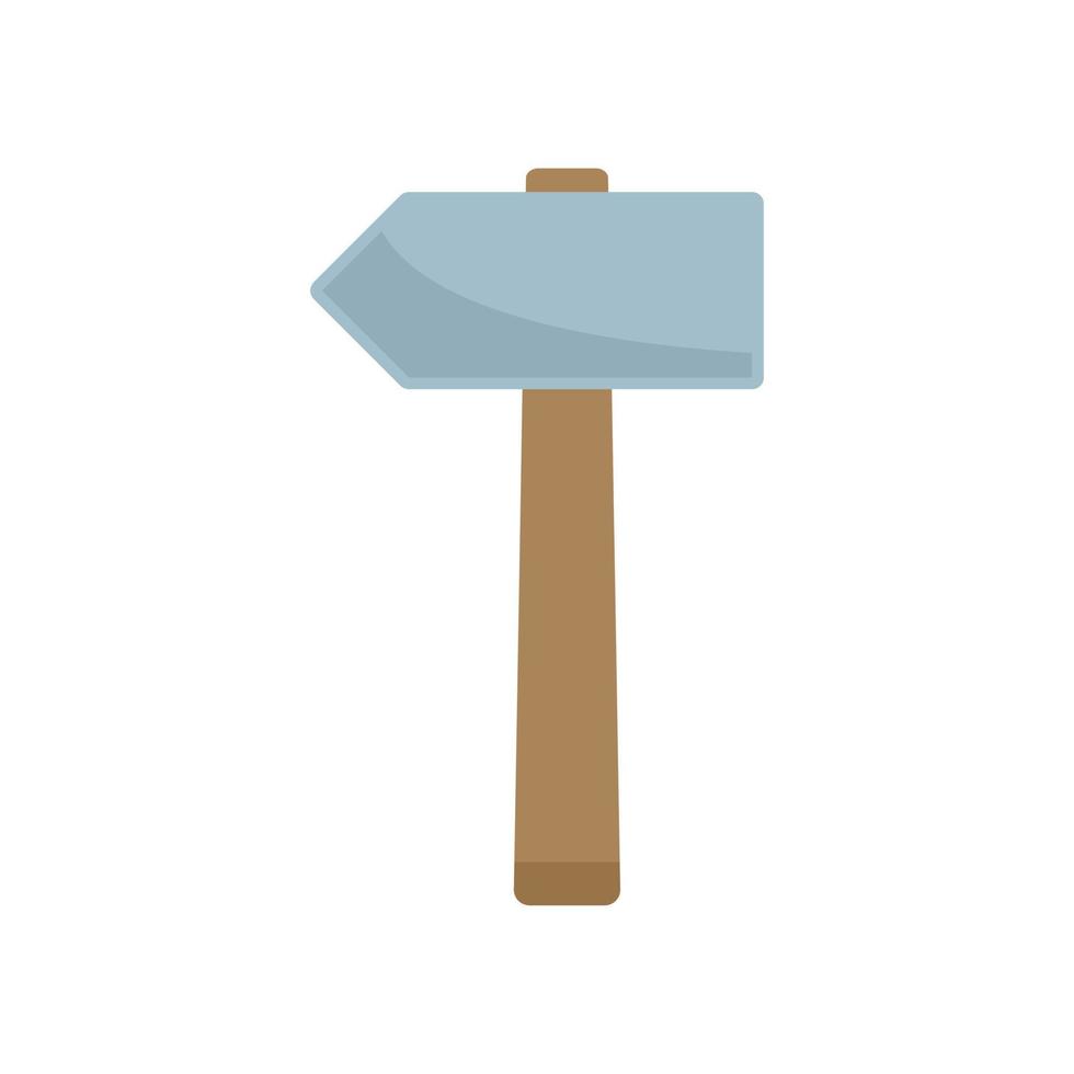 Metallurgy hammer icon flat isolated vector