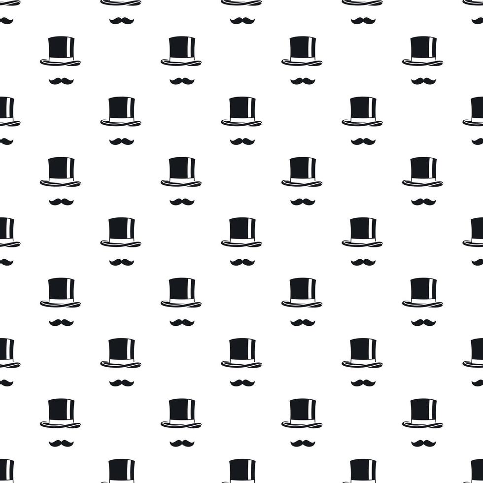 Mustache and cylinder pattern, simple style vector