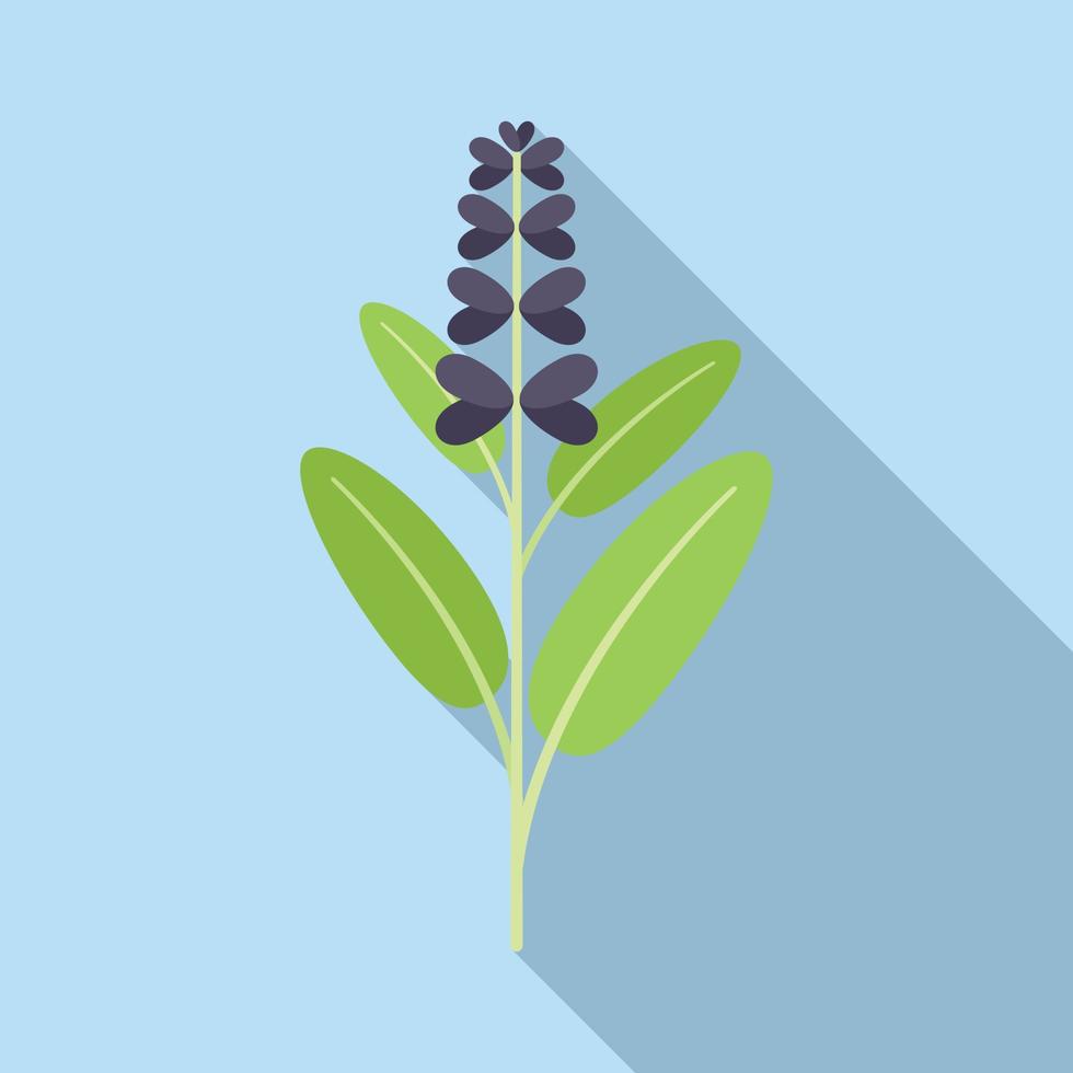 Sage stick icon flat vector. Herb plant vector
