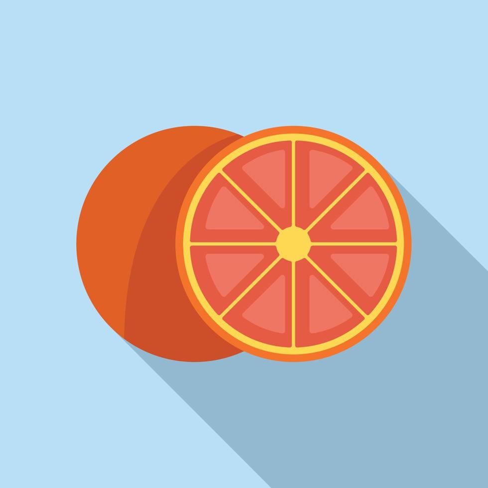 Breakfast grapefruit icon flat vector. Citrus fruit vector