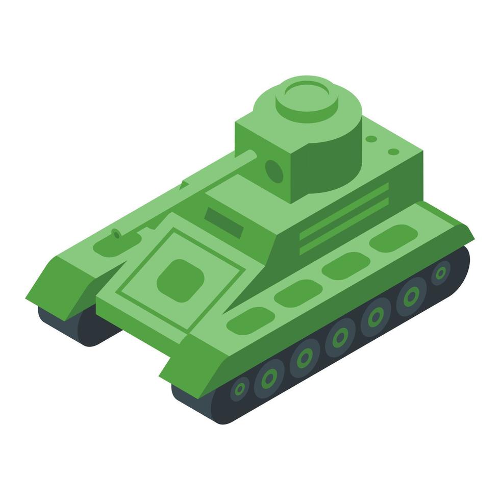 Green tank icon isometric vector. Military army vector