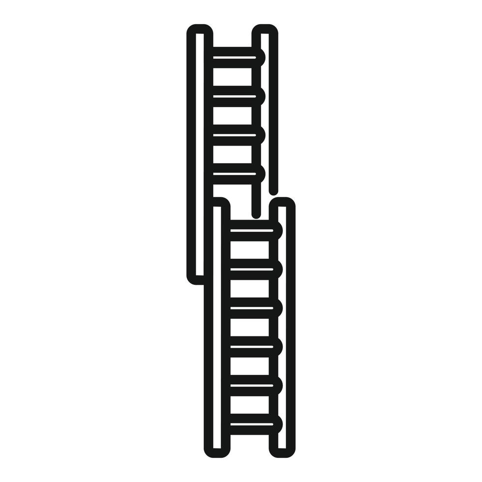 Stairway icon outline vector. Wood step vector