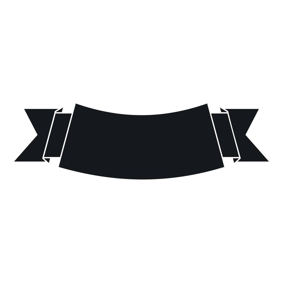 Black banner icon, simple style vector